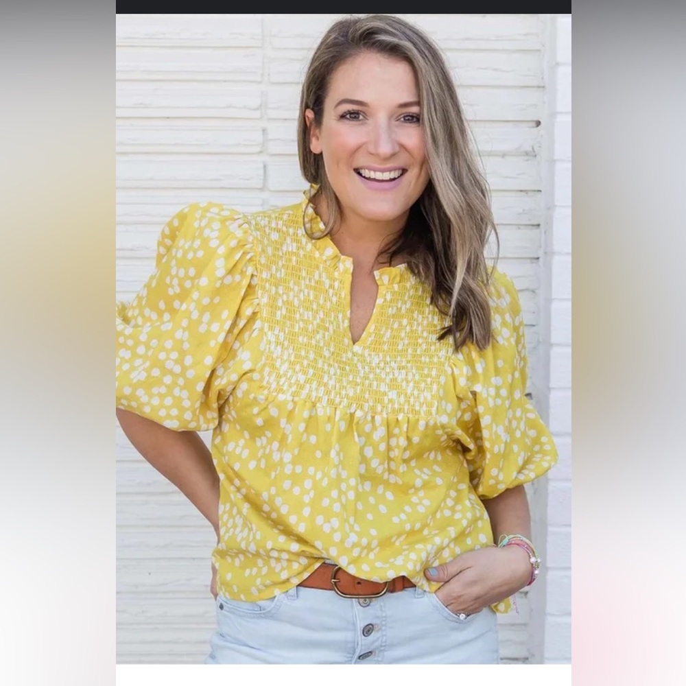 Michelle McDowell medium puff sleeve top; NWT